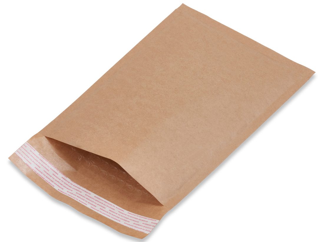 Natural kraft bubble mailers with bubble lining